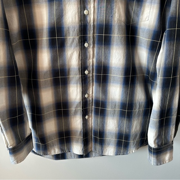 Stetson Western Shirt Men's XL Blue & White Plaid Button Up Long Sleeve Rodeo - Picture 4 of 14